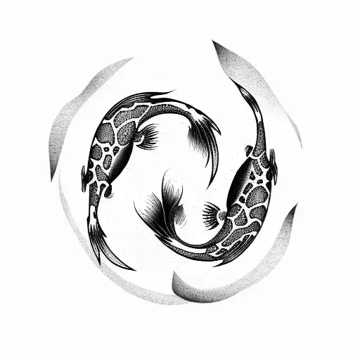 two koi fish  tattoo design idea