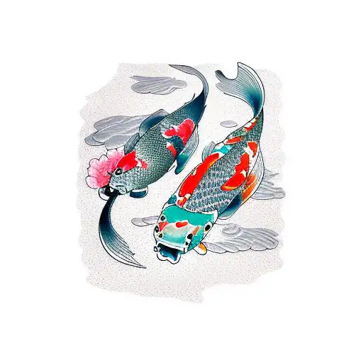 two koi fish tattoo design idea