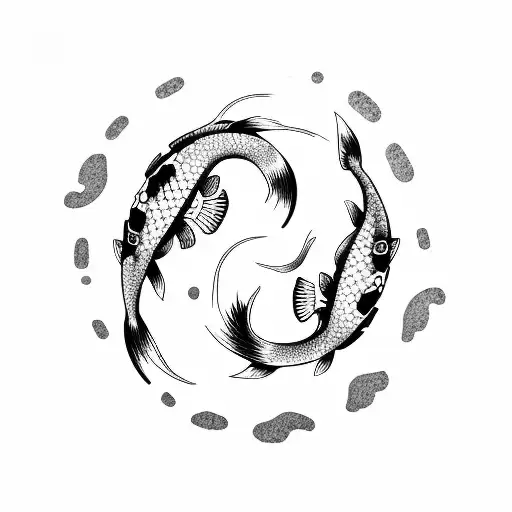 two koi fish  tattoo design idea