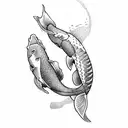 two koi fish simple tattoo design idea