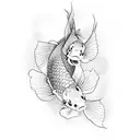 two koi fish simple tattoo design idea