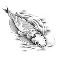 two koi fish simple tattoo design idea