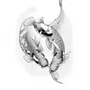 two koi fish simple tattoo design idea