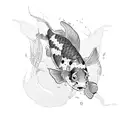 two koi fish tattoo design idea