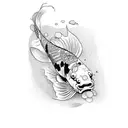 two koi fish tattoo design idea