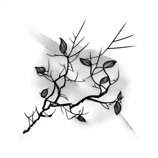 cherry blossom vines with spider webs tattoo design idea