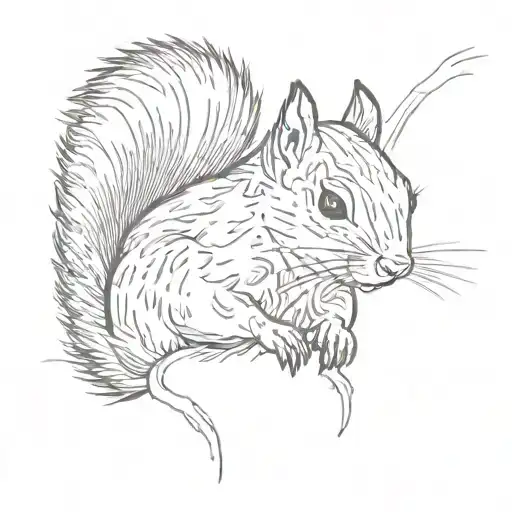 2d  squirrel tattoo design idea