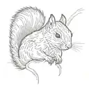 2d  squirrel tattoo design idea