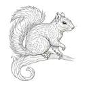 2d  squirrel tattoo design idea