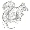 2d  squirrel tattoo design idea