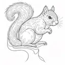 2d  squirrel tattoo design idea