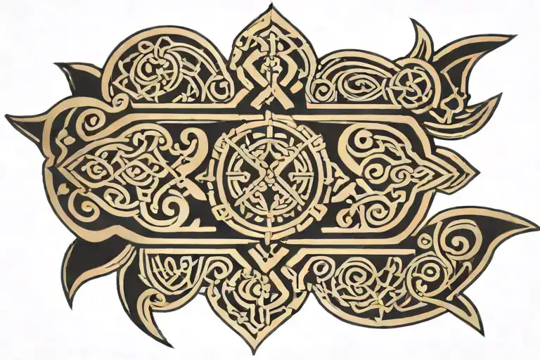 geometric celtic aztec greek horizontal arm band tattoo male  tattoo design idea