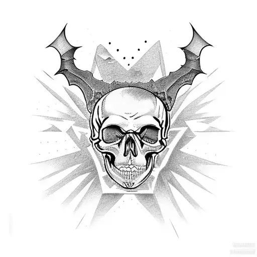 skull bat snake music wanderlust death depression tattoo design idea