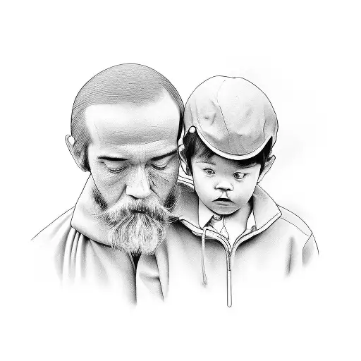 son with dad tattoo design idea