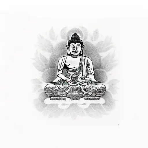 Minimalist Buddha tattoo by Loz Thomas - Tattoogrid.net