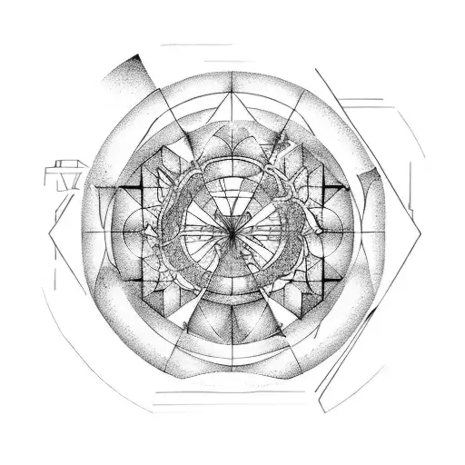 golden ratio Fibonacci vitruvian man and earth water fire air tattoo design idea