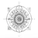 golden ratio Fibonacci vitruvian man and earth water fire air tattoo design idea