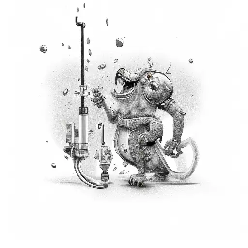 beerr tap with IV tattoo design idea