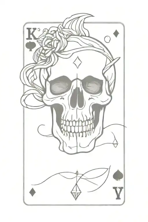 skull playing card  tattoo design idea