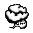 mushroom cloud skull inside  tattoo design idea