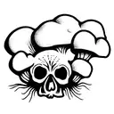 mushroom cloud skull inside  tattoo design idea