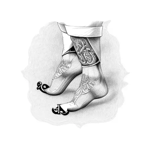 ankle bracelet with initials DN, GL, NM, NH tattoo design idea