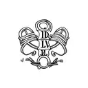 ankle bracelet with initials DN, GL, NM, NH tattoo design idea