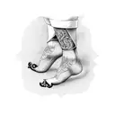 ankle bracelet with initials DN, GL, NM, NH tattoo design idea