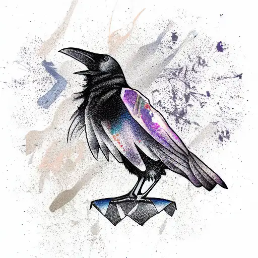 Watercolor Raven tattoo by Kasey Burry at Soldiers of Ink Tattoo in  Auburndale, FL : r/tattoos