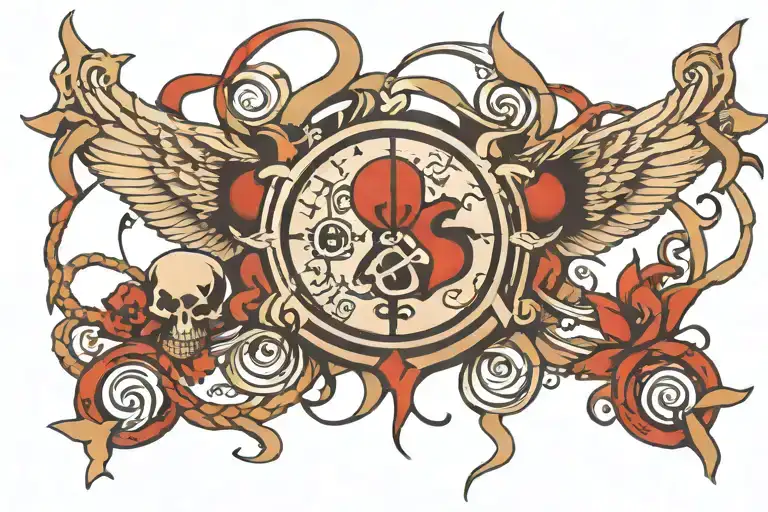 lifeline symbol incorporated tattoo design idea