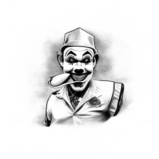 A Payasa clown riding a Camaro tattoo design idea