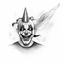 A Payasa clown riding a Camaro tattoo design idea