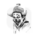 A Payasa clown riding a Camaro tattoo design idea