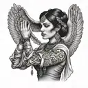 gypsy woman holding tattoo design idea