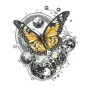 butterfly's in the solar system   tattoo design idea
