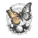 butterfly's in the solar system   tattoo design idea