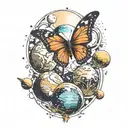 butterfly's in the solar system   tattoo design idea
