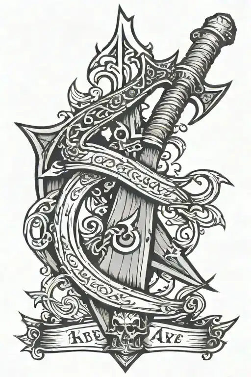 leviathan axe and blades tattoo design idea