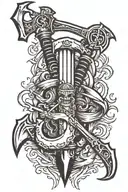 leviathan axe and blades tattoo design idea