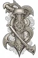 leviathan axe and blades tattoo design idea
