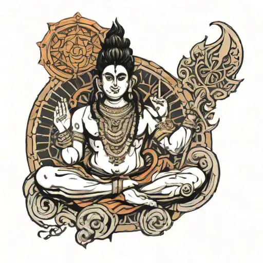 Shiva rudrakh Chakra sankirt tattoo design idea