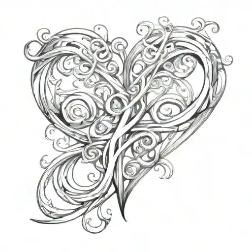 heart, infinity symbol tattoo design idea