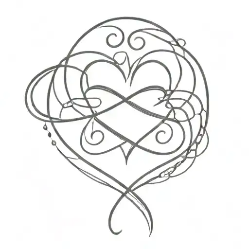 heart, infinity symbol tattoo design idea