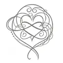 heart, infinity symbol tattoo design idea