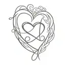 heart, infinity symbol tattoo design idea
