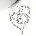 heart, infinity symbol tattoo design idea