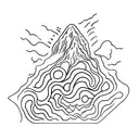 volcano contour tattoo design idea