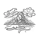 volcano contour tattoo design idea