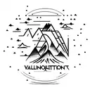 volcano contour tattoo design idea