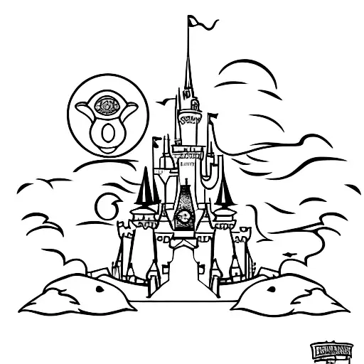 Disney castle  tattoo design idea